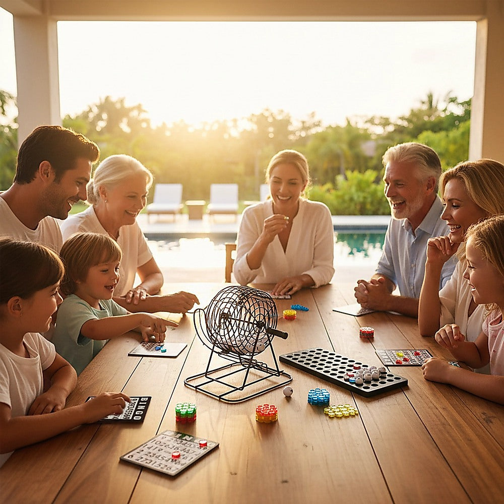 Bingo Game Set with Cards Balls and Cage for Family Party Fun - Image 5