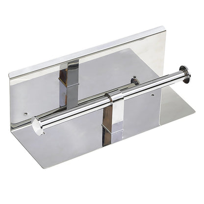 Double Toilet Paper Holder with Shelf Wall Mounted Bathroom Storage - Image 6