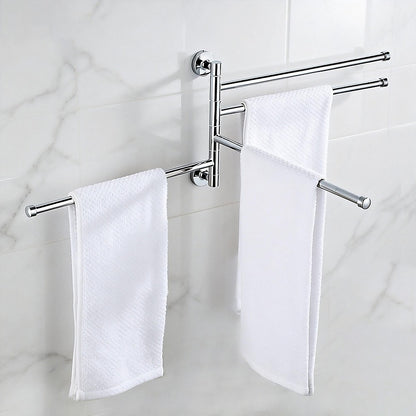 Swivel Towel Rail Chrome Stainless Steel Wall Mounted Bath Rack - Image 2