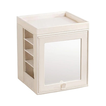 Rotating Organiser Box with Mirror Jewellery Storage for Dressing Table - Image 4