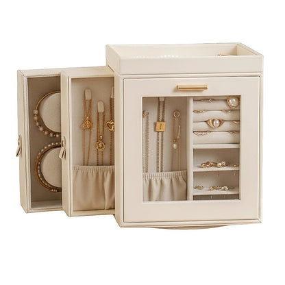 Rotating Organiser Box with Mirror Jewellery Storage for Dressing Table - Image 7