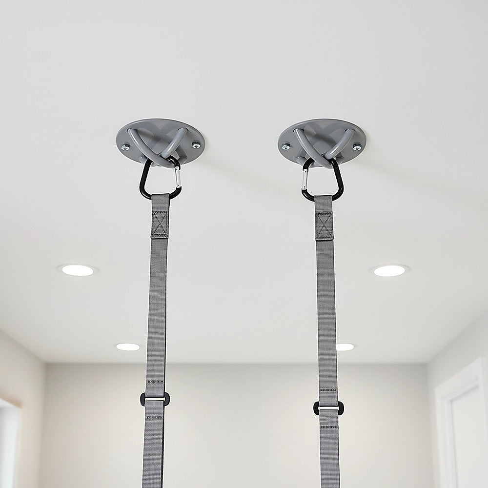 Pair of Grey Wall Anchor Mounts for Battle Ropes and Suspension - Image 2