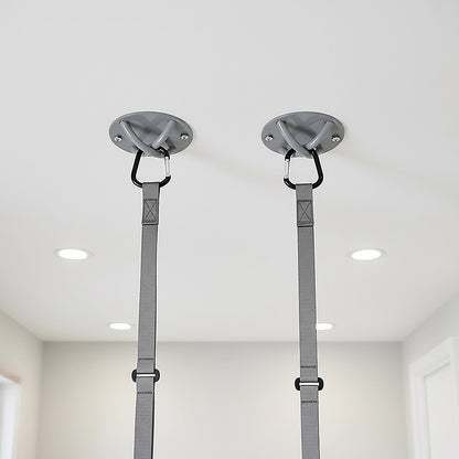Pair of Grey Wall Anchor Mounts for Battle Ropes and Suspension - Image 2