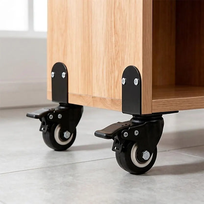 Side Mount Caster Wheels L-Shaped Heavy Duty Set of 4 PVC - Image 4