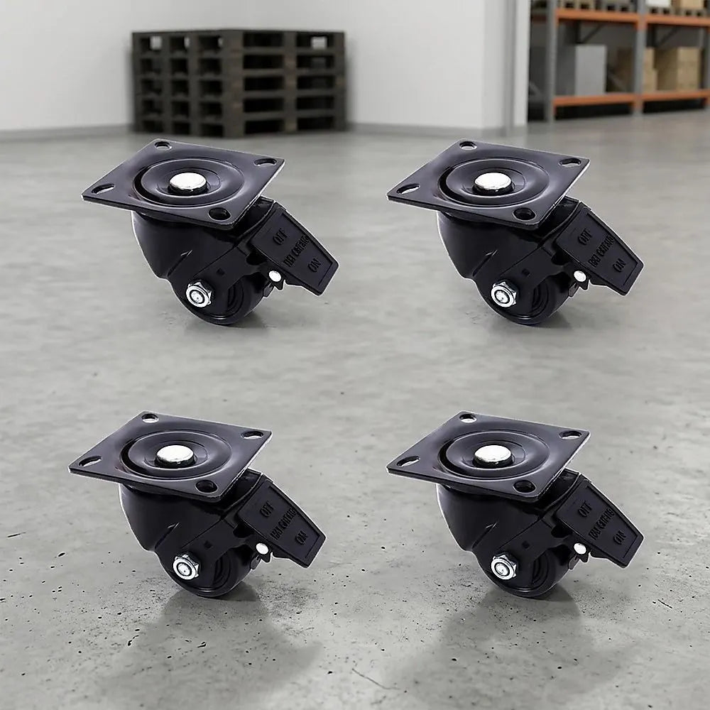 2.5 Inch Heavy Duty Nylon Castor Wheels Set 4 with Brake - Image 8