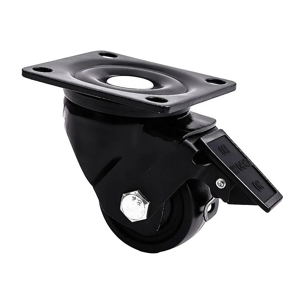 2.5 Inch Heavy Duty Nylon Castor Wheels Set 4 with Brake - Image 9