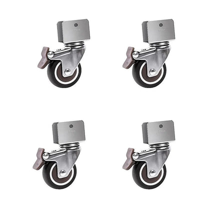 2 Inch U-Shaped TPE Swivel Castor Wheels Set 4 Brake