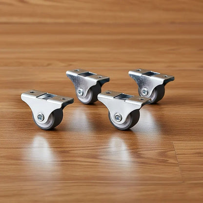 Mini Fixed Caster Wheels Rubber Low Profile Set 4 - Image 8