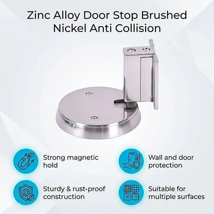 Zinc Alloy Door Stop Brushed Nickel Anti Collision - Image 6