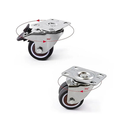 50mm Swivel Caster Wheels Set 4 with Brakes Twin - Image 9