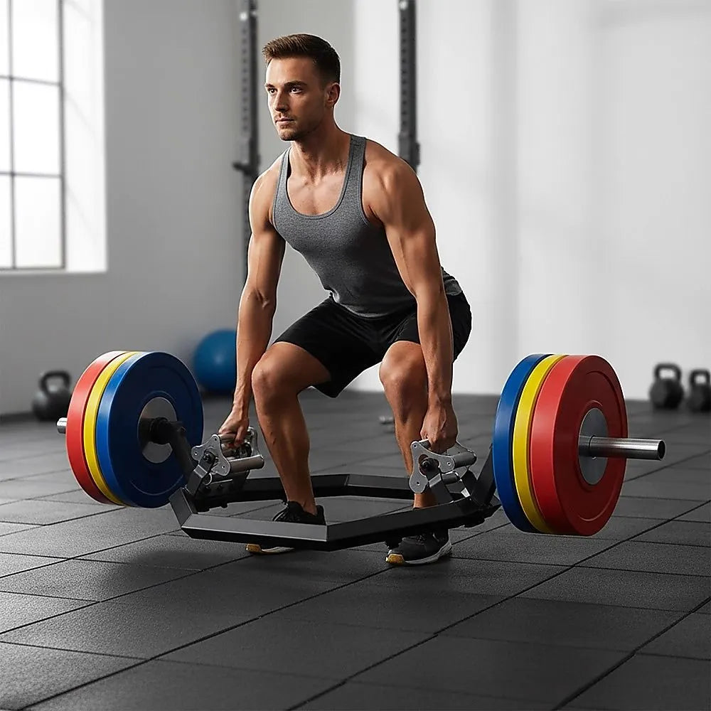 Fitness EZ Load Hex Trap Bar with Knurled Tri Grip - Image 2
