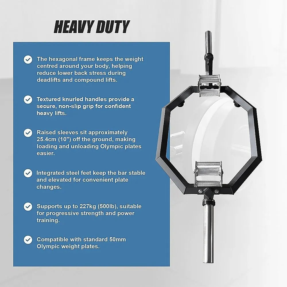 Fitness EZ Load Hex Trap Bar with Knurled Tri Grip - Image 5