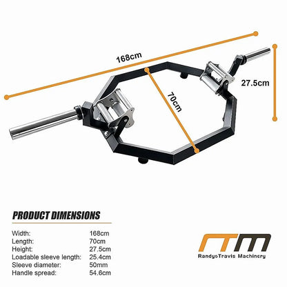 Fitness EZ Load Hex Trap Bar with Knurled Tri Grip - Image 9