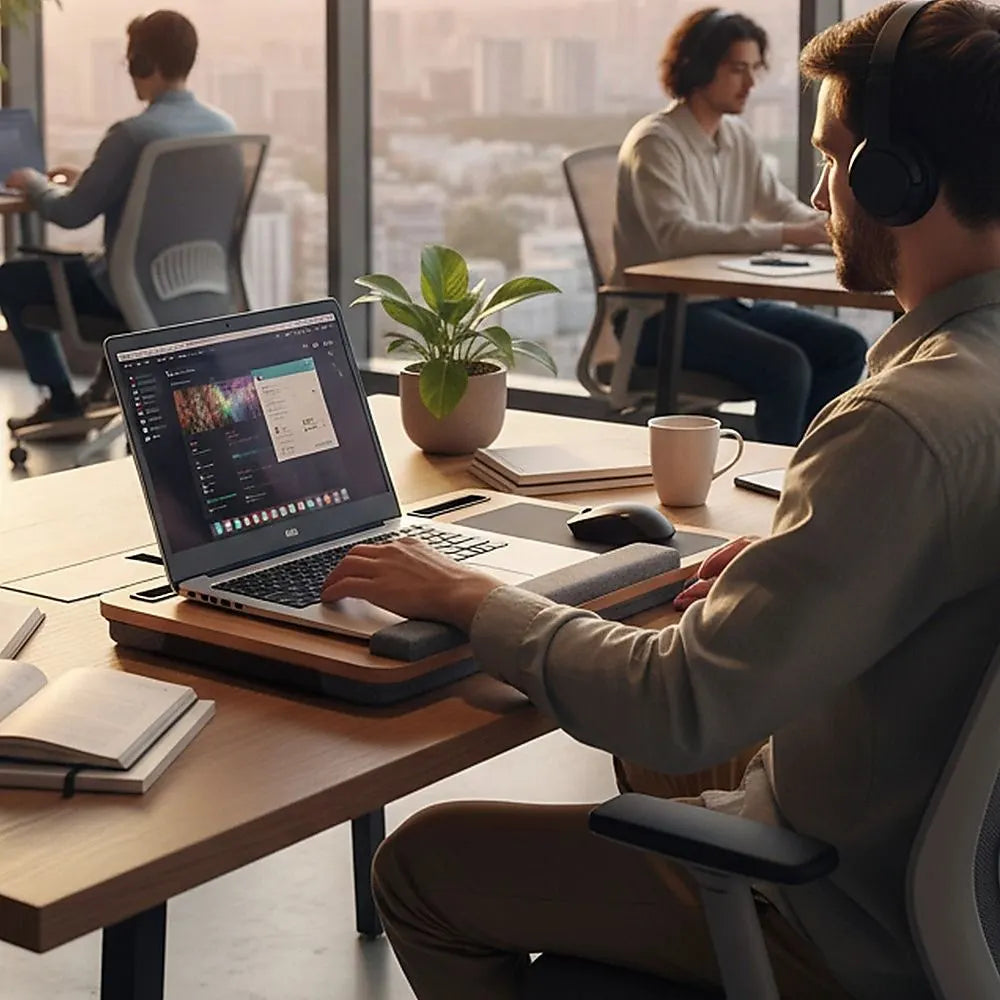 Portable Lap Desk with Mouse Pad Cushion Oak - Image 2