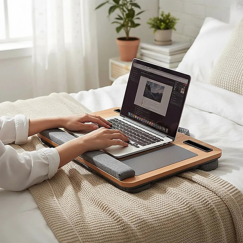 Portable Lap Desk with Mouse Pad Cushion Oak - Image 3