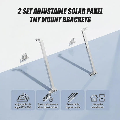2 Set Adjustable Solar Panel Tilt Mount Brackets - Image 6