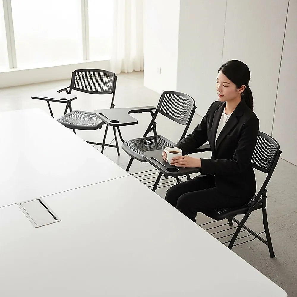 3pc Folding Lecture Chair with Table Top Training - Image 2