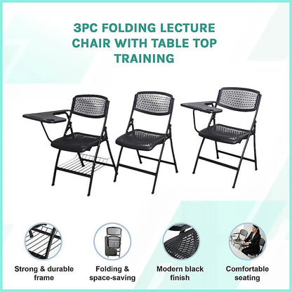 3pc Folding Lecture Chair with Table Top Training - Image 3