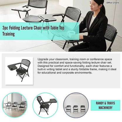 3pc Folding Lecture Chair with Table Top Training - Image 5