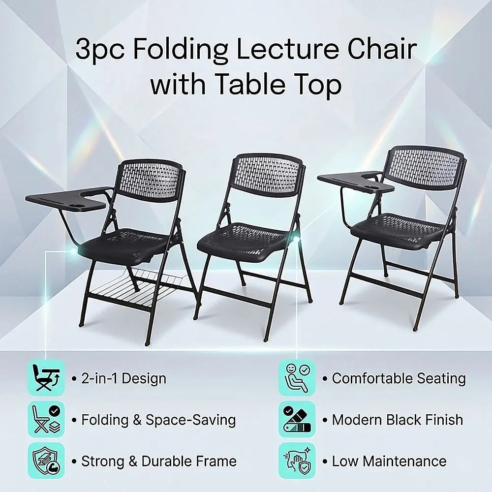 3pc Folding Lecture Chair with Table Top Training - Image 8
