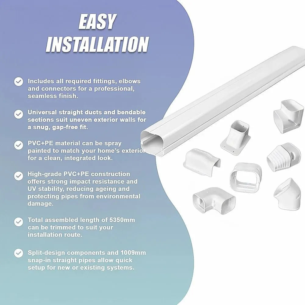 75mm 5.4m Mini Split Line Set Cover Kit PVC for Air Conditioner Installation - Image 4