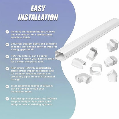75mm 5.4m Mini Split Line Set Cover Kit PVC for Air Conditioner Installation - Image 4