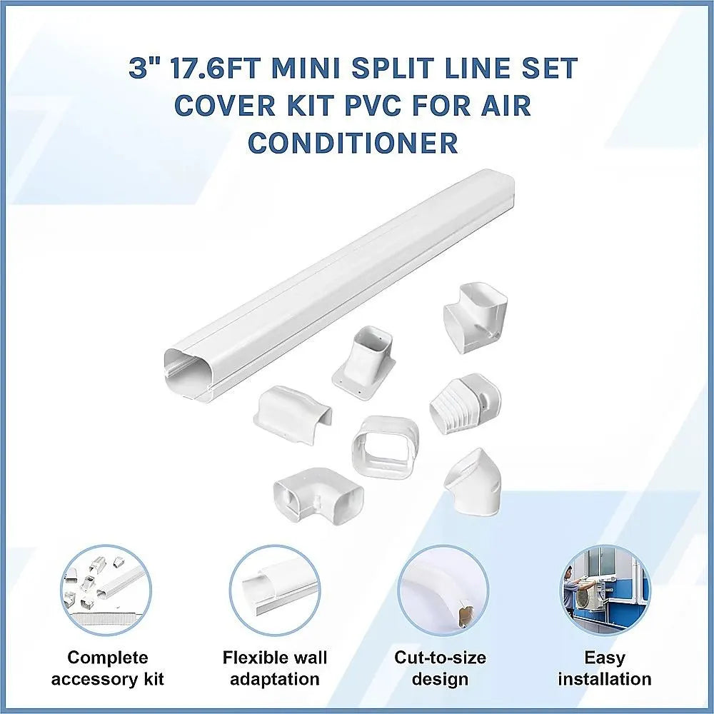 75mm 5.4m Mini Split Line Set Cover Kit PVC for Air Conditioner Installation - Image 5