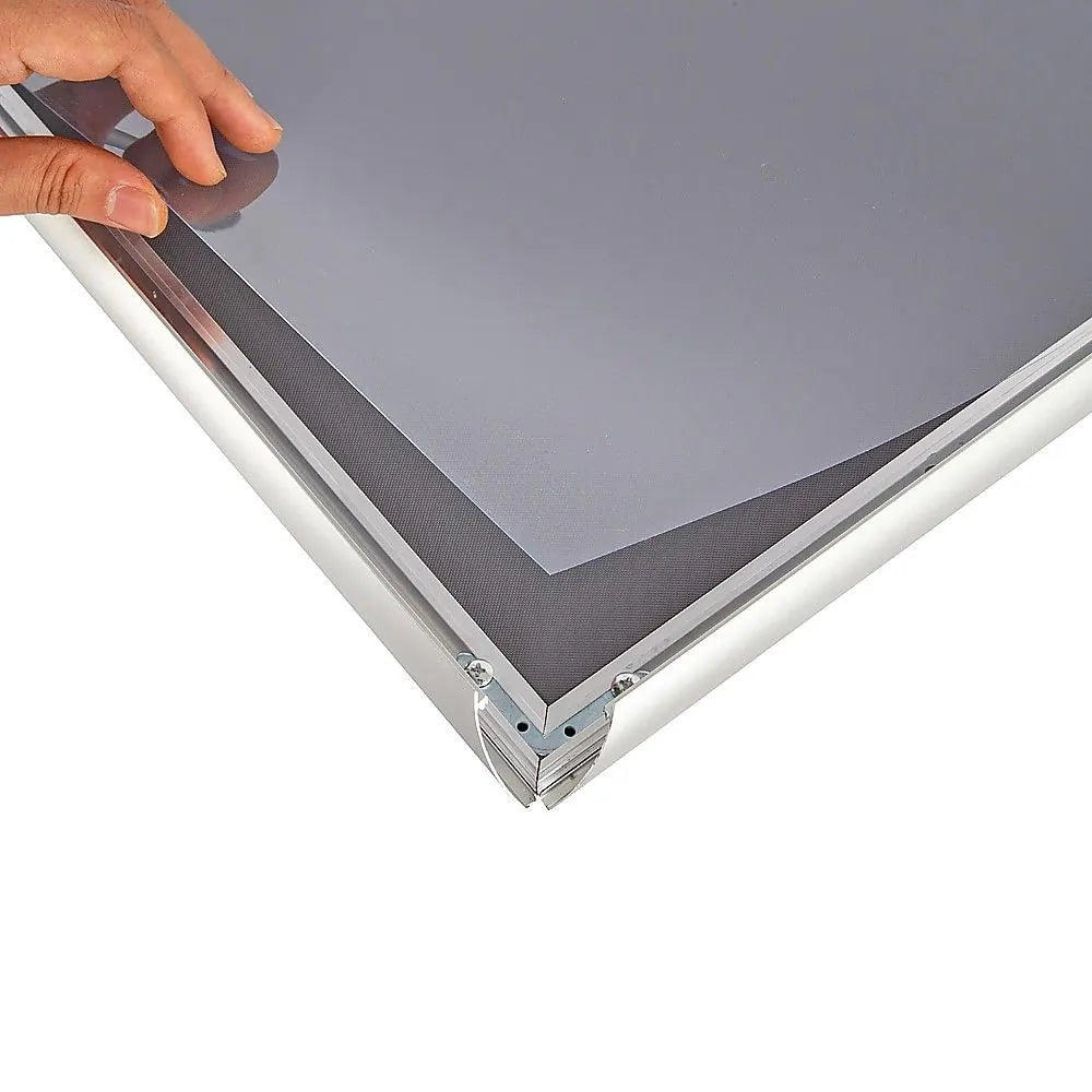 A2 2pc Aluminium Snap Poster Frame Wall Mount Sign Holder Silver - Image 8
