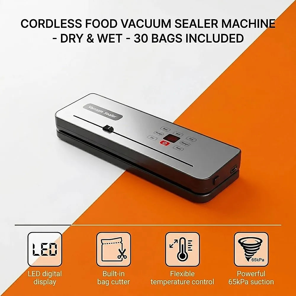 Cordless Food Vacuum Sealer Machine Dry Wet 30 Bags - Image 6