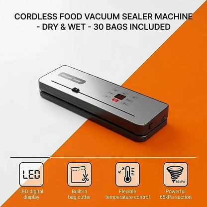 Cordless Food Vacuum Sealer Machine Dry Wet 30 Bags - Image 6
