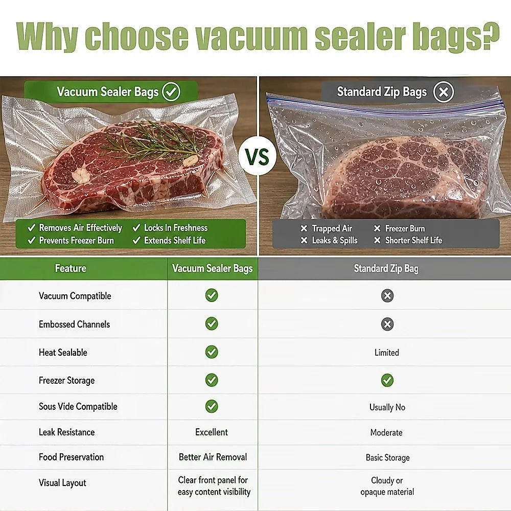 28cm x 50cm 100pcs Vacuum Sealer Bags Food Storage - Image 9