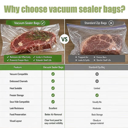28cm x 40cm 100pcs Vacuum Sealer Bags Food Storage - Image 9