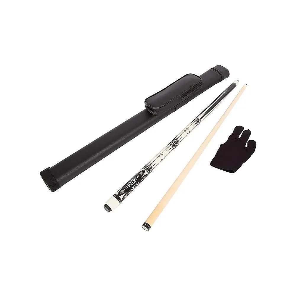 57" 2-Piece Maple Wood Billiard Pool Cue Sticks 19oz with Free Carry Bag for Smooth Control and Accuracy
