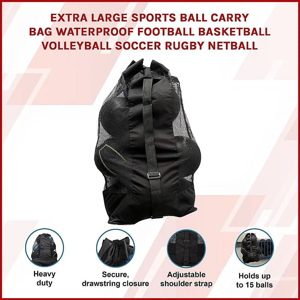 Extra Large Sports Ball Carry Bag Waterproof Football Basketball Volleyball Soccer Rugby NetBall - Image 5