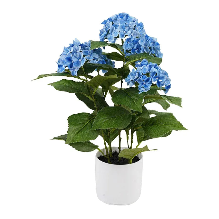 Potted Artificial Blue Hydrangea 50cm