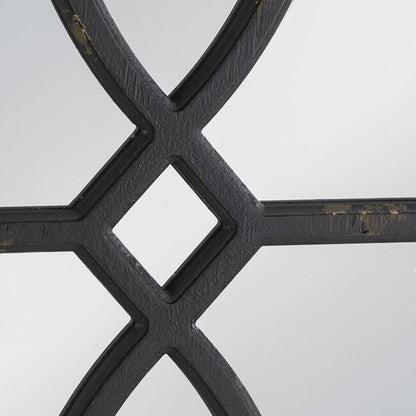 Set 2 Black Carved Wall Mirrors 67cm - Image 2
