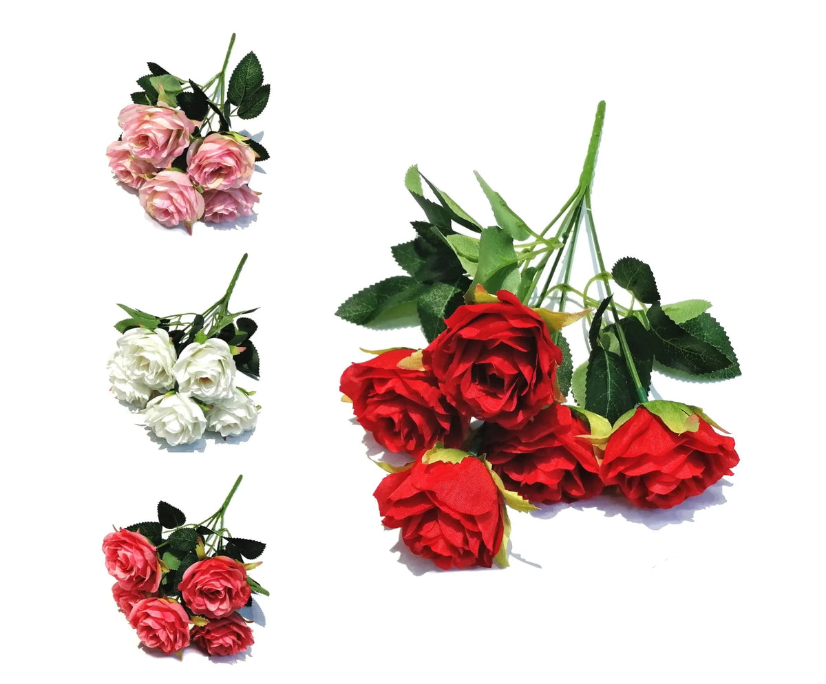 bulk 36 Artificial Rose Bunch Assort 28cm