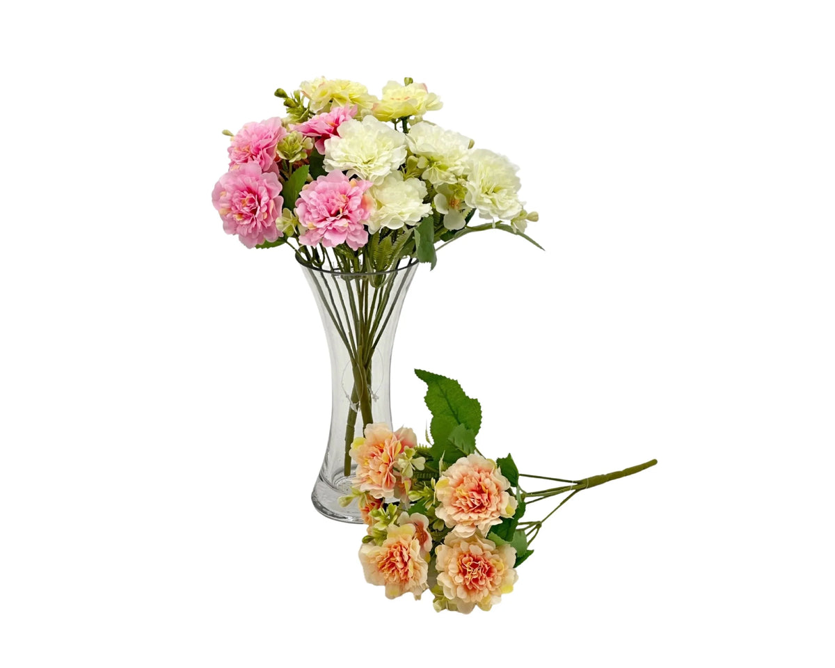 bulk 24 Artificial Chrysanthemum 5 Branches 4 Assorted 10x28cm