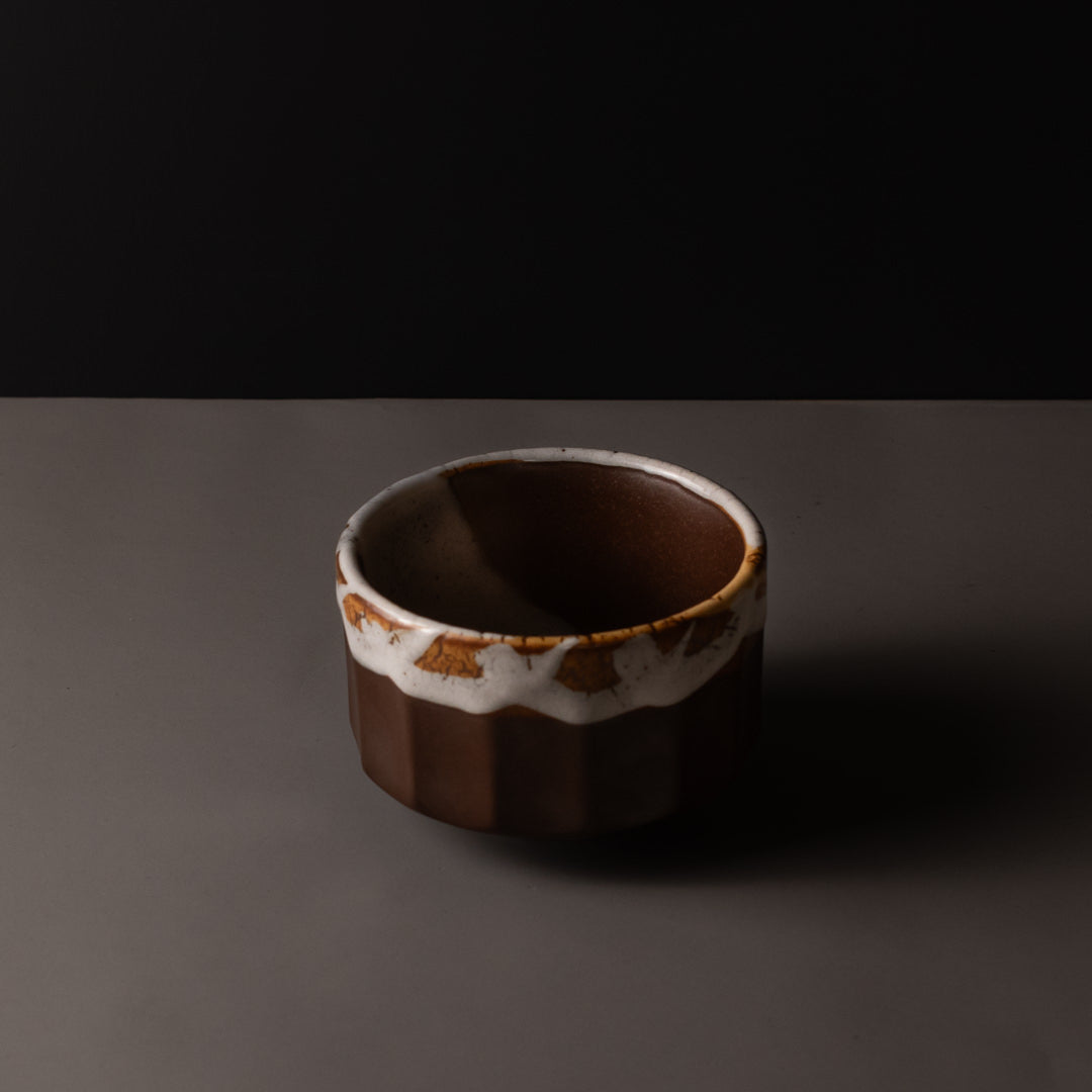 Matcha Tea bowl 11cm Metallic Rust Glaze - Image 3