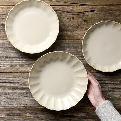 Plate High Rim 21.8cm Ivory Rinka Glaze - Image 4