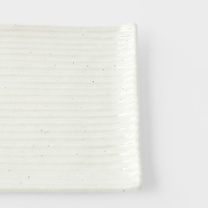 Sushi Plate 24cm White Contour Glaze - Image 2