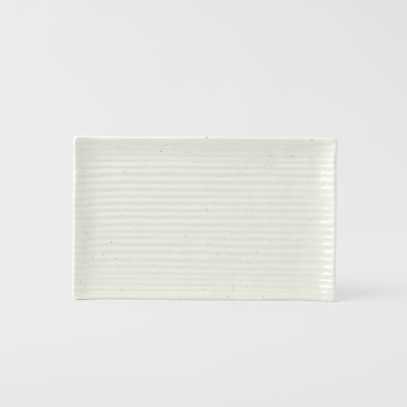 Sushi Plate 24cm White Contour Glaze - Image 3