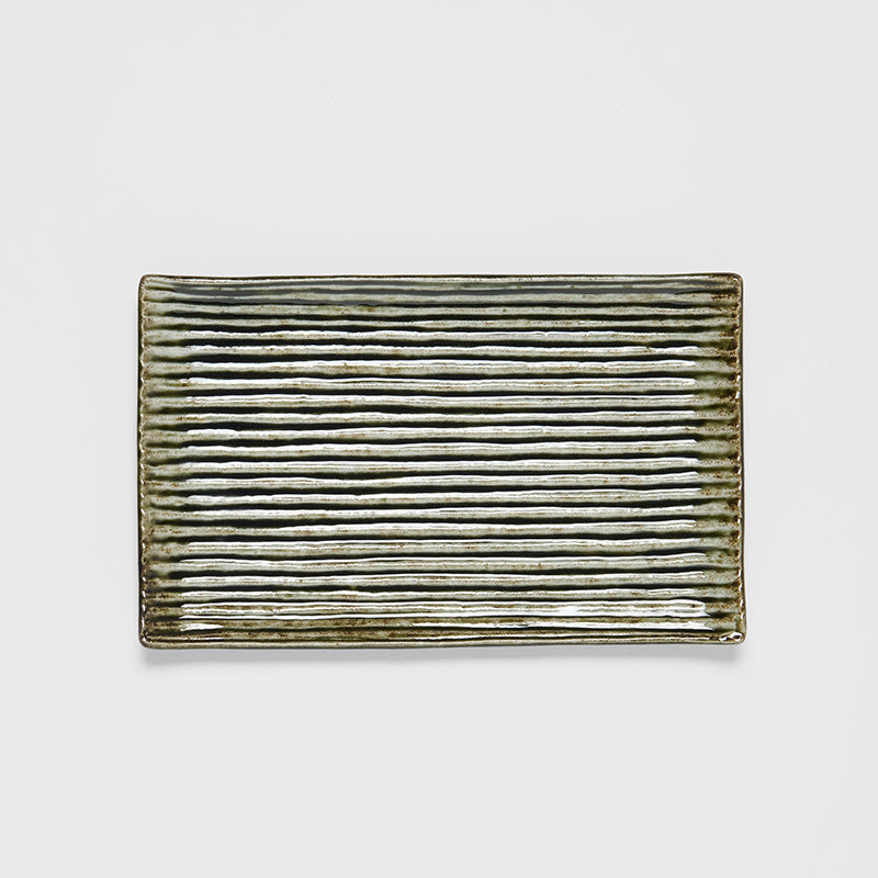 Sushi Plate 24cm Green Contour Glaze - Image 3