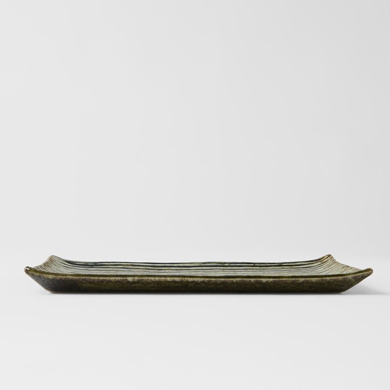 Sushi Plate 24cm Green Contour Glaze - Image 4