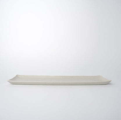 Sashimi Plate 33.2cm White Contour Glaze - Image 2