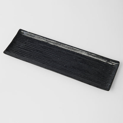 Sashimi Plate 33cm Black Contour Glaze