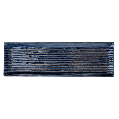 Sashimi Plate 33.2cm Blue Contour Glaze - Image 3