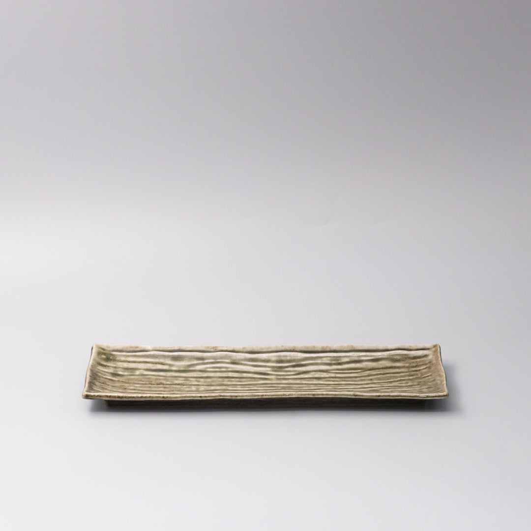 Plate Rectangular 33x10cm Sage Glaze - Image 3
