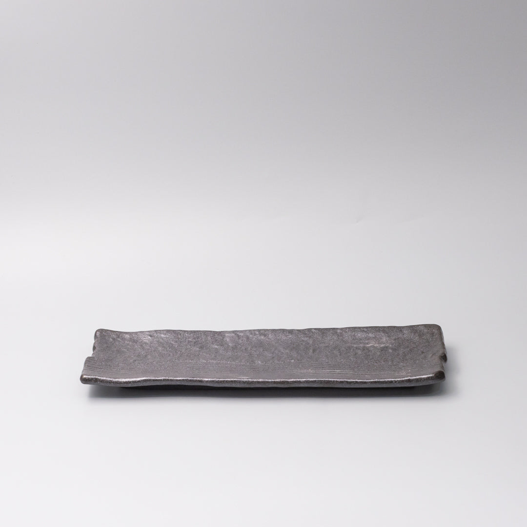 Plate Rectangular 33x11cm Matte Black Glaze - Image 3