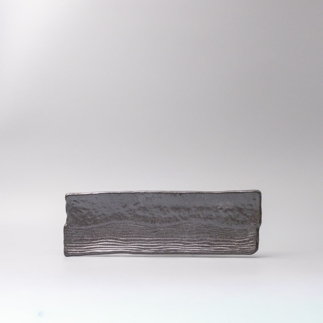 Plate Rectangular 33x11cm Matte Black Glaze - Image 4